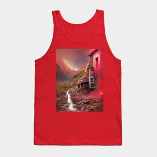 Beautiful House on Planet Mars in the Galaxy Tank Top